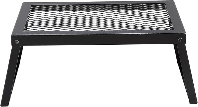 VEVOR Folding Campfire Grill, 18" Portable Camping Grates Over Fire Pit, Heavy Duty Steel Mesh Grate, Camp Fire Cooking Equipment with Legs Carrying Bag, Grilling Rack for Outdoor Open Flame Cooking