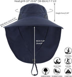 Home Prefer Outdoor UPF50+ Sun Hat Wide Brim Mesh Fishing Hat with Neck Flap