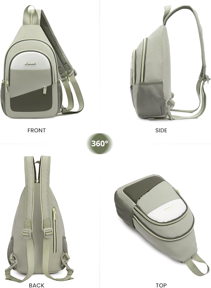 LOVEVOOK Sling Bag for Women, Sling Backpack Crossbody Bag Convertible, Small Diaper Bag Hiking Daypacks Water-resistant, Travel Shoulder Bag Chest Bag