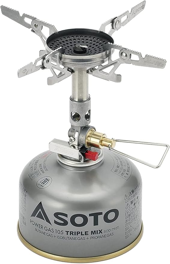 SOTO WindMaster Canister Stove with 4Flex for Windy Weather - Lightweight and Durable Backpacking Camp Stove, Compact Portable Camping Stoves for Hiking and Outdoor Cooking - Canister Not Included