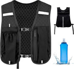 Lightweight Running Vest, Hydration Backpack with 500ml Soft Flask, Hydration Vest, Reflective Water Backpack, Adjustable No-Bounce Straps for Trail Running, Marathon, Cycling
