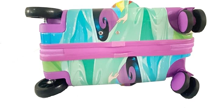 Fast Forward Disney Princess Ride on Suitcase for Kids, 18'' Toddler Carry-On Luggage With Wheels, Cute Lightweight Kids Travel Suitcase Trolley
