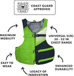 Stohlquist FIT Oversized Adult Life Jacket, US Coast Guard Approved Type III Life Vest, PFD for Men and Women, Easily Adjustable, Lightweight and High Buoyancy - Plus Size (48-60" Chest)