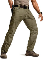 CQR Men's Flex Ripstop Tactical Pants, Water Resistant Stretch Cargo Pants, Lightweight EDC Hiking Work Pants