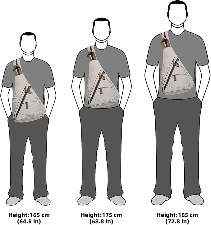 KL928 Canvas Sling Bag - Small Crossbody Backpack Shoulder Casual Daypack Rucksack for Men Women(Large Version)