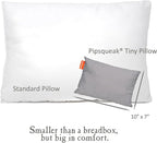 Pipsqueak Small Pillow - Mini 11 x 7 inches - Tiny Pillow for Travel, Dogs, Toddlers, Kids, Lumbar, Knees and Neck - Gray