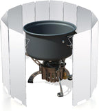 RioRand Folding Ultralight Camping Stove Windscreen Portable Backpacking Stove Windshield, Backpack Windscreen for Butane/Backpacking Stoves, Camp Windshield for Outdoor Camping, Hiking, BBQ 12 Plates