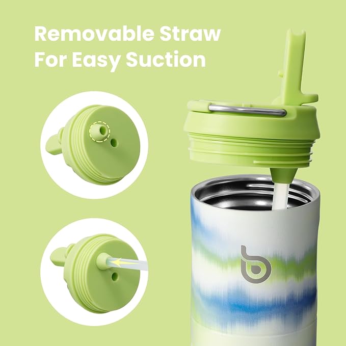 BOTTLE BOTTLE Insulated Water Bottle 24oz with Straw Lid and Handle for Sports Travel Gym Stainless Steel Water Bottles Double-Wall Vacuum Metal Leak Proof BPA-Free