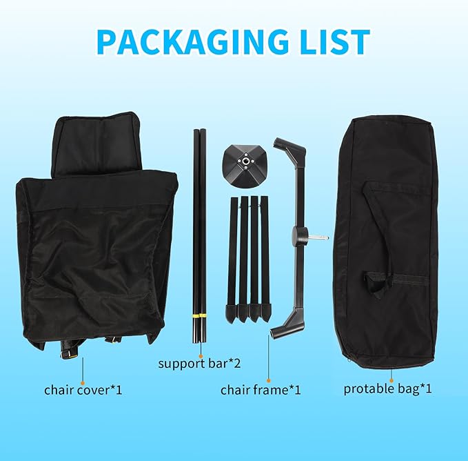 FAHKNS Hammock Camping Chair, 360° Swivel Chair with Adjustable Backrest, Foldable and Lightweight Chair Used for Office Work, Picnic, Hiking, Portable Bag,