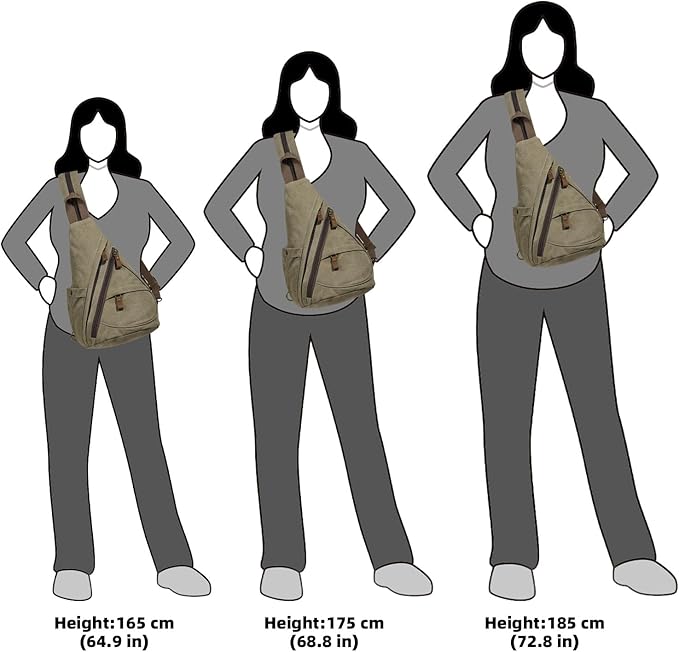 KL928 Canvas Sling Bag - Small Crossbody Backpack Shoulder Casual Daypack Rucksack for Men Women(Large Version)