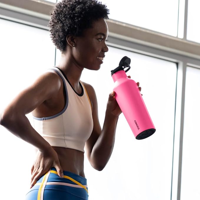 Corkcicle Sport Canteen Insulated Tumbler, Dragonfruit, 20 oz – Reusable Water Bottle Keeps Beverages Cold for 25 Hours & Hot 12 Hours – Cupholder Friendly Tumbler with Screw-On Cap