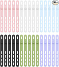 Donruby 30Pcs Silicone Cable Ties - Reusable & Washable with Locking Buckles, Adjustable Fastening Cable Management Straps, Multi-Purpose High Elasticity Cord Organizer (6 Colors)