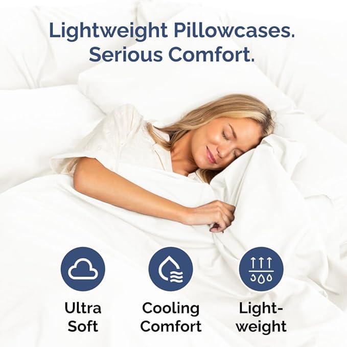 King Standard Pillow Cases Set of 2 - Soft Hotel Quality Pillowcase Covers - Comfy Bedding for Women, Men, Kids & Teens - Machine Washable Pillow Protectors - 2 Piece Set - King Standard Antique White
