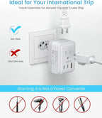 2 Pack Brazil Power Adapter, VINTAR Foldable Type N Plug Adapter with 2 AC Outlets 3 USB Ports (2 USB C), Brazil Outlet Plug for US to Brazilian