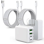 10Foot iPhone USBC Charging Cable,40W 2Pack Foldable Phone 17/16e Fast Charger Block 10FT USBC Cable Fast Charging for Apple iPhone 17/17 Air/17 Pro/16/16 Pro/16 Pro Max/16 Plus 15/15 Pro/Pro Max/iPad