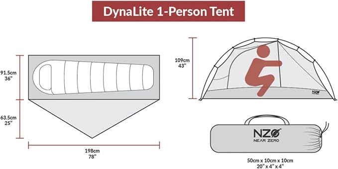 Near Zero 1-3 Person Ultralight Backpacking Tents, up to 2 Doors, 20D Ripstop Waterproof Sealed Nylon, Freestanding, Rainfly, 3 Season, with Lightweight Aluminum Frame. Easy Setup System