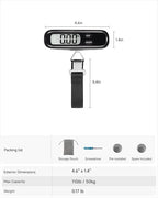 LUGGEX Luggage Weight Scale, Suitcase Scale, Luggage Scale Travel Digital, Travel Scale with Large LCD Display, Portable & Battery Included (Black, 2 Pack)