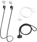 BlingKingdom 2 PCS Magnetic Anti-Lost Straps Soft Silicone Wireless Earbud Lanyards for Sports Running (Black and White)