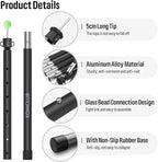 KOMCLUB Tent Poles Adjustable Lightweight Camping Tarp Poles 82.68" Aluminum Alloy Telescoping Solar sail Poles for Awning Canopy Tent Tarp Hiking Light Weight and Easy to Carry (2PC & Black)