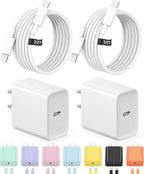 3FT iPhone 17 16 15 Charger Fast Charging USB C Charger Block Type C Chagrer Fast Charging 2-Pack for iPhone 17/17 Plus/17 Pro/17 Pro Max/iPhone 16/16 Plus/16 Pro/16 Pro Max/15/15 Pro Max/Samsung