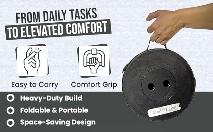 New Improved Quality Plastic Collapsible Stool - Durable, Foldable, Adjustable Collapsible Seat for Outdoors, Camping, Home - Strong, Safe, Compact Portable - Versatile Telescopic Stool, Easy to Use