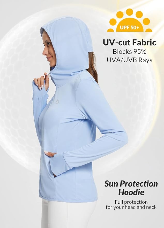 baleaf Women's Sun Protection Jacket Hoodie Clothing Lightweight Long Sleeve Sun Cover Up Shirt
