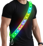 Zacro LED Reflective Sash Light Up Vest for Night Walking with 5 Colors & 4 Light Modes, Rechargeable High Visibility Neon Safety Gear for Men Women Dog Walking