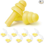 Ear Plugs, 8 Pairs Reusable Earplugs for Sleeping Noise Cancelling Waterproof Noise Reduction Earplugs for Sleeping, Swimming, Snoring, Concerts, Work, Noisy Places