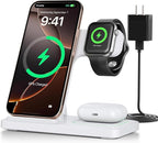 2026 Traveling Portable Wireless Fast Charger for Apple & Android Charging Station 3 in 1 Charging for iPhone17 16 15 14 13 12 11,Apple Watch & Air pods 4 3 2 Pro,Samsung Galaxy-Gifts for Family