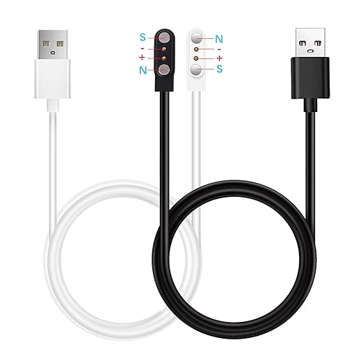 Fit Cloud Pro Smart Watch Charger, 2-Pack(Mdodel A+Model B, Only One Fit) Charging Cable Magnetic USB Charging Cord for FitCloud Pro app Smartwatches(Charging Port spacing 2.8mm)
