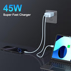 iPhone 17 16 15 Charger Fast Charging, 45W Dual USB C Phone Charger Block with 6FT Long Type C Cable Cord for Apple iPhone 17/Pro/Pro Max/17 Air/16 Pro/16 Pro Max/15 Plus/15 Pro/iPad/S26 Ultra(Blue)