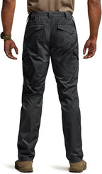 CQR Men's Flex Ripstop Tactical Pants, Water Resistant Stretch Cargo Pants, Lightweight EDC Hiking Work Pants