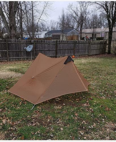 Lanshan 2 Person Tent Hiking Ultralight Camping Tent Professional 15D Silnylon Rodless Trekking Pole Tent Waterproof Backpacking Outdoor for Camping, Bivvy