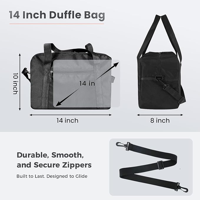 14 inch Small Gym Bag for Women & Men- Mini Duffel Bag Lightweight Carry On Bag Sports Bag for Travel,Sport,Workout-Light Pink