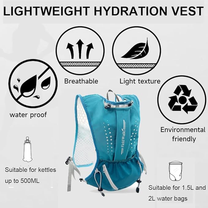 Lightweight Hydration Vest With 1.5L Water Bladder - Breathable Backpack for Running, Cycling, Hiking, Marathon - Men Women (0001 Purple)