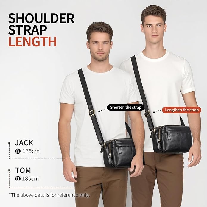 Augus Men's Leather Messenger Bag Shoulder Crossbody Backpack Bags Purse for Women Vintage Anti-Theft Waterproof Casual