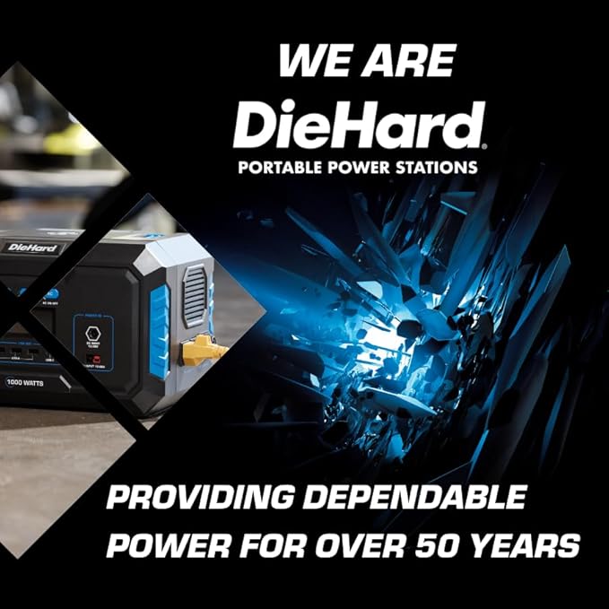 DieHard Portable Power Station 1000-Watt (2000-Watt Peak) - Quiet, Lightweight Solution for Home Backup, Weather Emergencies, Outdoor Recreation, Jobsite