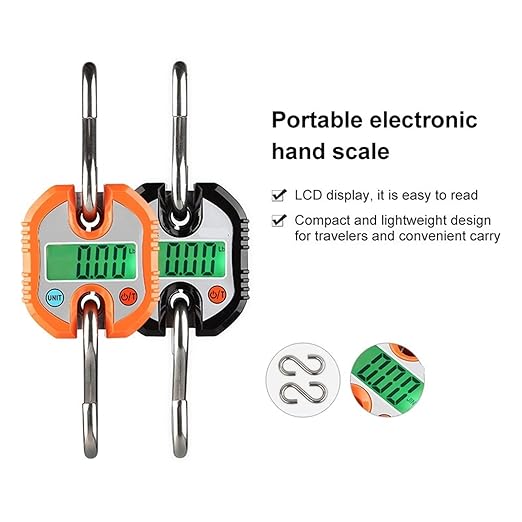 Luggage Weight Scale, Electronic Scale, LCD Backlight, Maximum Weight 150kg Mini Scale,for Travel(Orange)