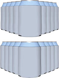 PartyPrints 100 Pack Frost Blank Can Cooler Sleeves, Customizable Bulk Insulated Foam for Beer, Collapsible Plain Drink Holder, Cold Soda Insulator, 12oz Regular, 16oz Tall Cans
