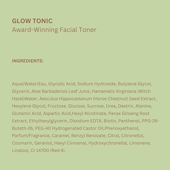 Pixi Glow Tonic Balancing Face Toner Glycolic Acid for Radiant Skin Daily Brightening Toner (3.4 fl oz / 100 ml)
