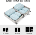 Compression Packing Cubes (Pack of 7), Expandable Luggage Organizer Bags, Hanke Packing Cubes for Travel, Double Zipper Durable Travel Packing Organizers for Suitcase Backpack and Carry-On