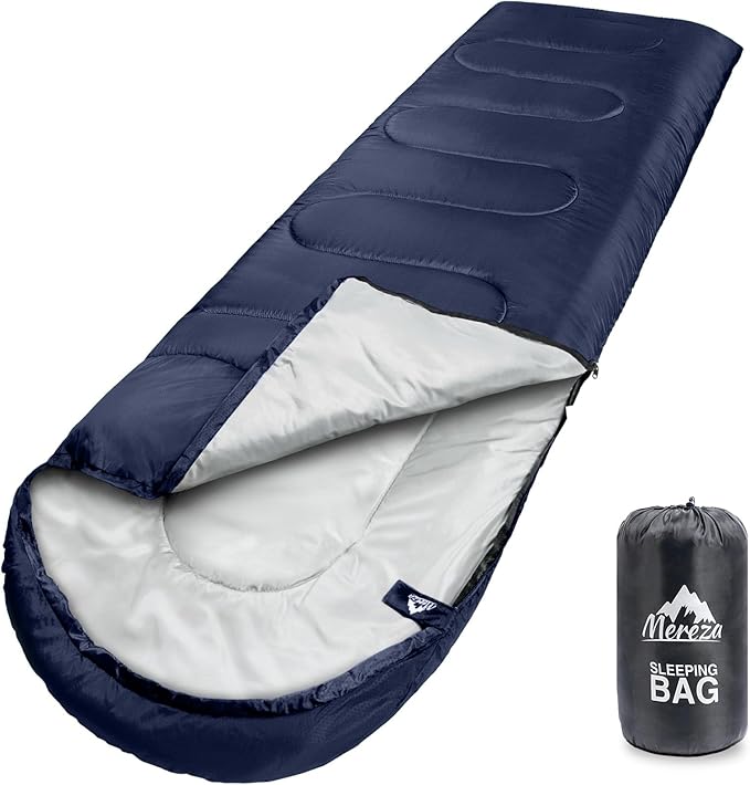 MEREZA Sleeping Bags XL for Adults Cold Weather Mens Large Wide Sleeping Bag for Big and Tall Girls Boys with Compression Sack for Camping Backpacking Warm & Cool Weather
