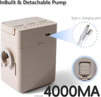 BEBAS Self-Inflating SUV Air Mattress Car Back Seat Bed, PVC Flocked Surface Car Air Couch Cushion Built-in Charging Pump for Rapid Inflation and Deflation. Gray