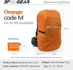 3F 20-85L backpack rain cover, waterproof, dustproof, wear-resistant, tear resistant outdoor hiking backpack cover (orange-M)