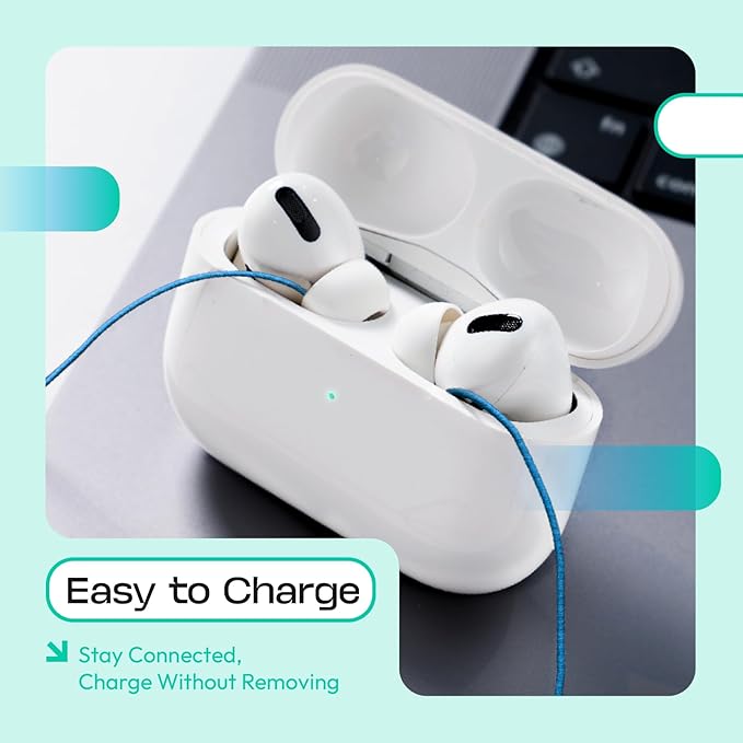 New Version of Anti-Lost Strap for Wireless in-Ear Earbuds (Airpods Pro 1/2, Sony, Beats, Samsung, Bose) (Blue)