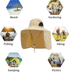 Sun Blocker Hats Outdoor Sun Protection Fishing Cap with Neck Flap Large Brim Outdoor Hat