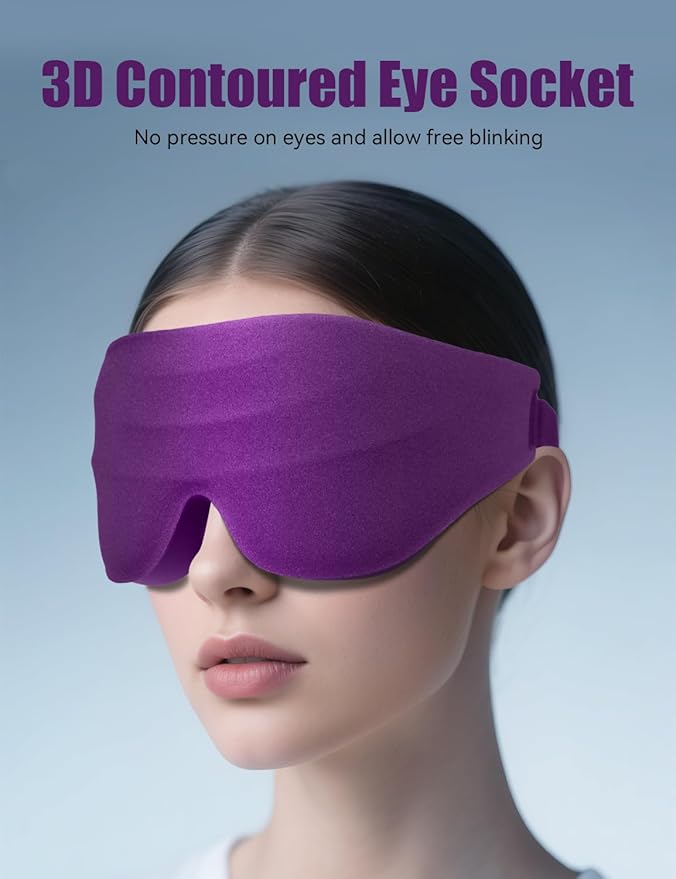 Sleep Eye Mask for Men Women, EVA BELLE Light Blocking Sleeping Mask for Side Sleeper, 3D Contoured Cup Night Blindfold, Lash Extensions 3D Sleeping Mask with Adjustable Strap for Travel, Night & Nap