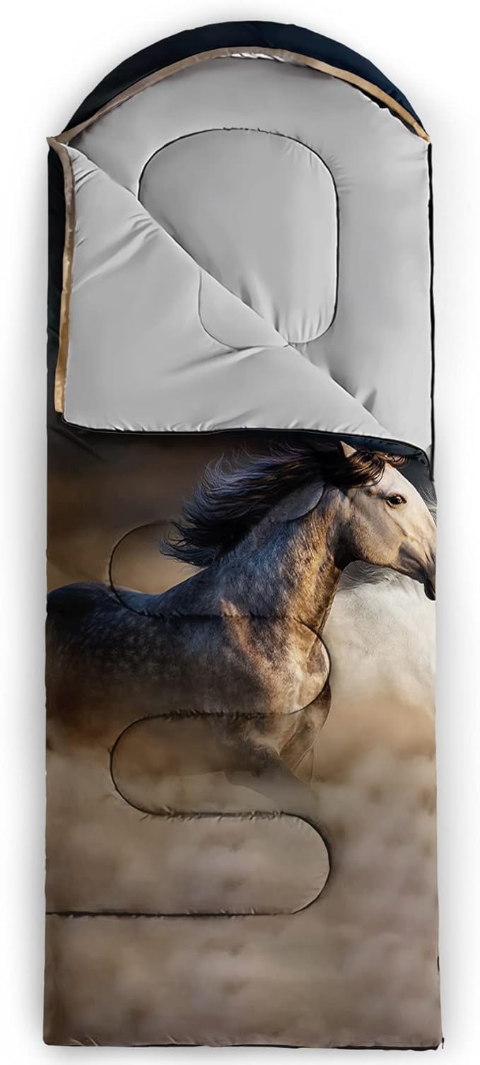 QOOMO Camping Sleeping Bags,3 Season Warm & Cool Weather,Lightweight,Waterproof Sleeping Bags for Adults & Kids,Traveling,and Outdoors,Camping Gear Equipment