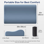 Camping Pillows for Sleeping - Memory Foam Travel Pillow 2 Heights Use - Small Travel Pillow for Camping, Hiking, Backpacking with Storage Bag (Blue)