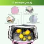 iknoe Large Cooler Bag Collapsible 24 Can Insulated Bags Leakproof Lunch Cooler Tote with Multi-Pockets for Adult Insulated Thermal Bag for Beach, Picnic, Office Work (Pink)
